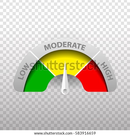 Vector realistic rating meter on the transparent background