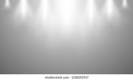 Vector realistic rays of light. Bright stage lighting