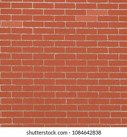 vector realistic red brick wall background. square format