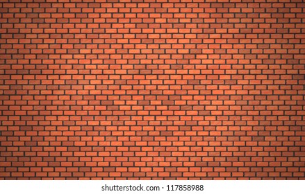 Vector realistic red brick wall, Eps10 background.