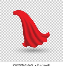 Vector realistic red cape, Satin wavy, cloaks illustration. 