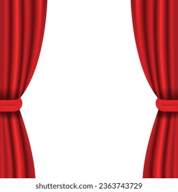 Vector realistic red curtain background.