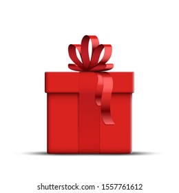 Vector Realistic Red Gift Box
