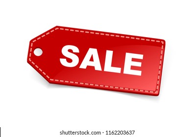 vector realistic red price vector label sale off. isolated from background. layered.