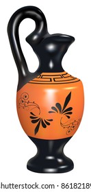 vector realistic  replica of ancient amphora, raster file available