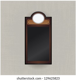 Vector realistic restoration set. Restoration blackboard and showcase. Space for your offer. Retro restoration. White circle - space for your logo.