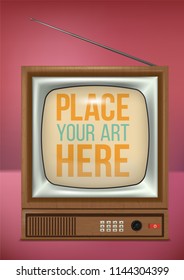 vector realistic retro television mock up