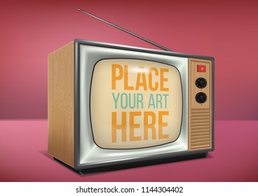 vector realistic retro television mock up