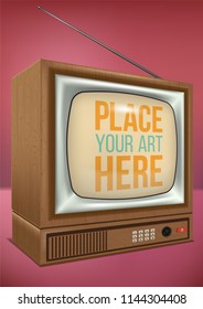 vector realistic retro television mock up