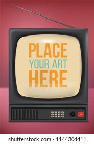 vector realistic retro television mock up