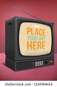 vector realistic retro television mock up