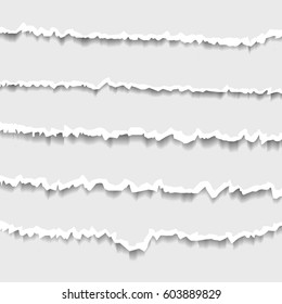 Vector realistic ripped paper effect on the white background.