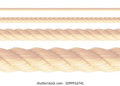 vector realistic rope pattern, brush, texture Brown straight string thread cord Bowknot border frame Nautical, maritime, marine, naval, navy, sea, ocean vintage collection isolated white background 2