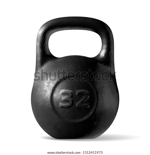 Vector Realistic Rough Black Kettlebell Isolated Stock Vector (Royalty ...