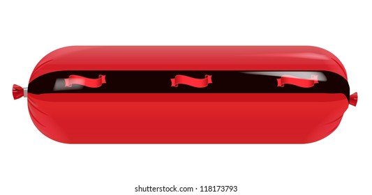 vector realistic salami package on white background.eps10 vector, gradient mesh and transparency used,raster version available