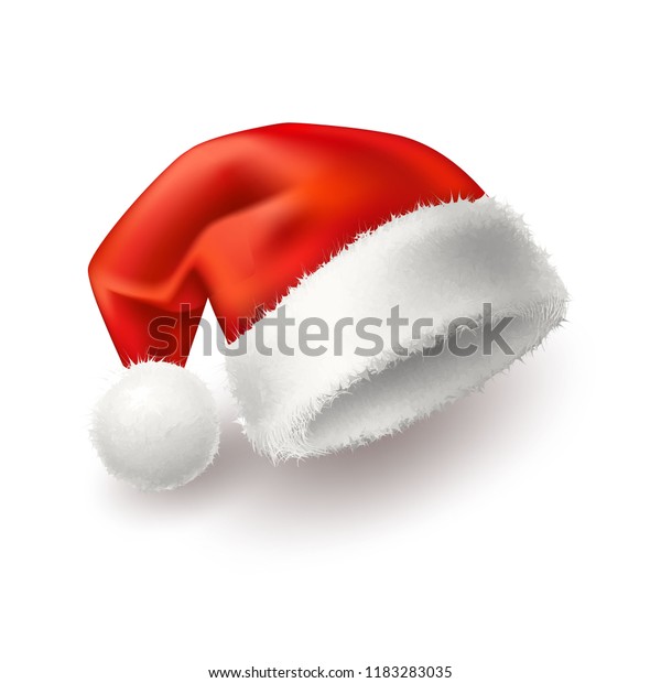 Vector Realistic Santa Hat Cap Merry Stock Vector Royalty Free