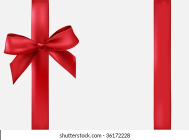 vector realistic satin red bow