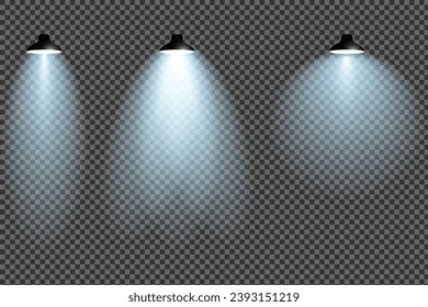 lámpara de luz azul para el paquete de iluminación de escenas realistas vectoriales