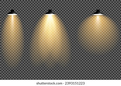 vector realistic scene illumination pack orange light lamp