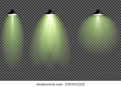 vector realistic scene illumination pack green light lamp