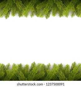 Vector realistic seamless background with Christmas tree.