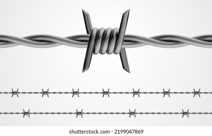 Vector Realistic Seamless Barbed Wire