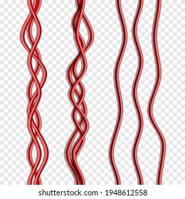 Vector realistic seamless red cables.