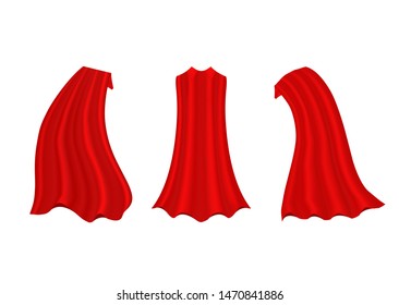 Vector Realistic Set Red Cloaks Flowing Stock Vector (Royalty Free ...