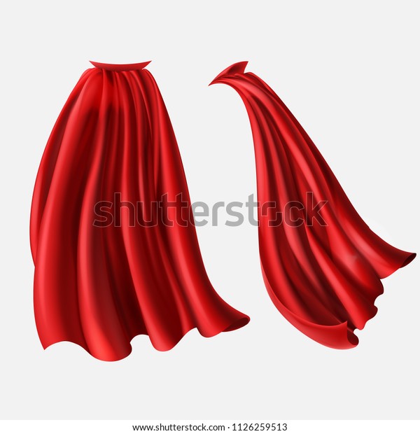 Vector Realistic Set Red Cloaks Flowing Stock Vector (Royalty Free ...