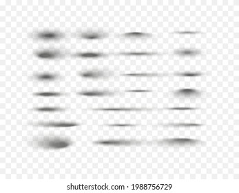 Vektorrealistische Schatten einzeln. Set von runden und quadratischen Schatteneffekten.