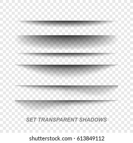 .Vector realistic shadows.Vector set of transparent realistic shadow.