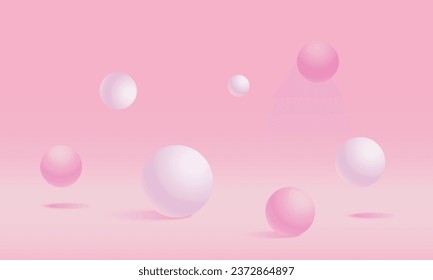 Vector realistic shiny spheres background.