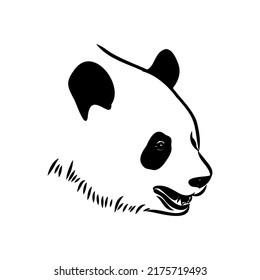 Vector realistic sketch of Panda figure in full-length, Hand drawn illustration