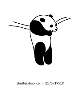 Esbozo vectorial realista de la figura de Panda en la ilustración de mano