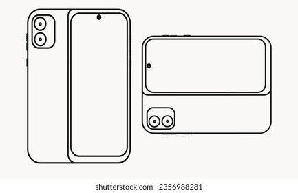 Icono vector realista de smartphone. Marco de teléfono móvil con pantalla en blanco aislado en fondo transparente.
