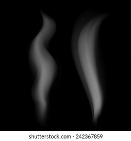 Vector realistic smoke on black background