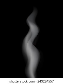 Vector realistic smoke on black background