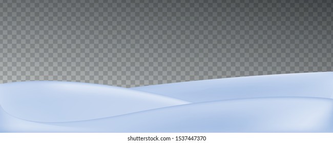 Vector realistic snow field isolated on transparent background.