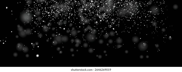 Vector realistic snowfall winter white snow ice background design