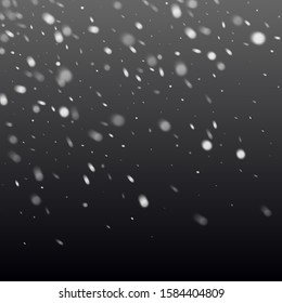 Vector realistic snowflake against a dark background. Transparent elements for Christmas cards and poster.