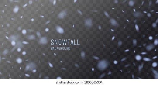 Vector realistic snowflake against a dark background. Transparent elements for Christmas cards and poster.