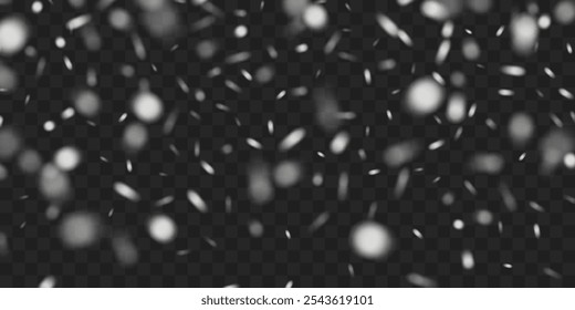 Copo de nieve realista de Vector sobre un fondo oscuro. Elementos transparentes para tarjetas de Navidad y cartel.