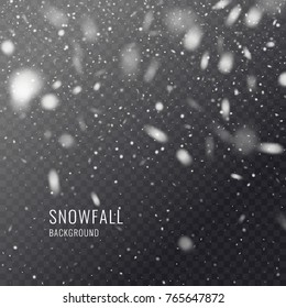 Vector realistic snowflake against a dark background. Transparent elements for Christmas cards and poster.