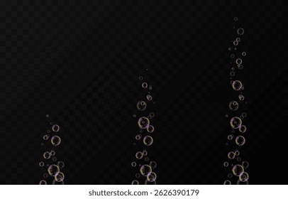 Vektor realistische Seifenblasen png. Fliegende Seifenblasen auf transparentem Hintergrund.