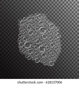 Vector realistic soap foam bubbles on the transparent background.