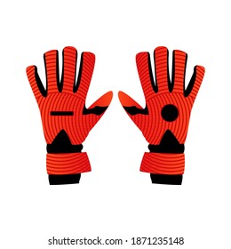 Vector Realistic Soccer Goalie Gloves. Sport Football Illustration.