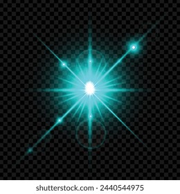 Vector realistic sparkling stars on transparent background.