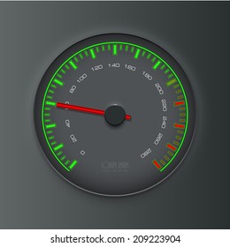 Vector realistic speedometer icon eps 10