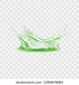 Vector realistic splash of green tea or matcha