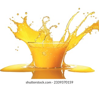 Vector realistic splash of juice or yellow water